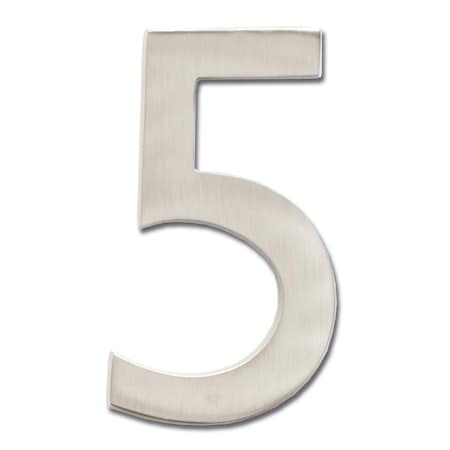 Brass 4 Inch Floating House Number Satin Nickel 5